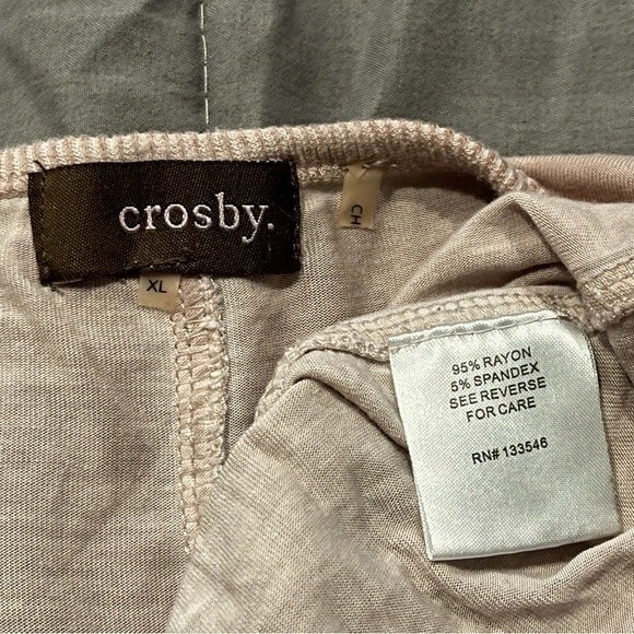 Crosby Washed Pink Scoop Neck Long Sleeve Top Size XL - Picture 7 of 10